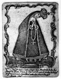 foto: Madona „so sklonenou hlavou“, Mexický grafik (?), 18. storočie, zbierka GMB