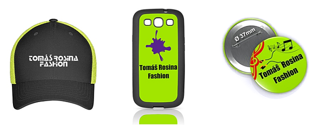 Reklamné predmety módnej značky Tomáš Rosina Fashion, zdroj: Rosina Music