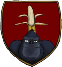 Zhanobený štátny znak SR so zobrazením zvieraťa gorila symbolizujúce trojvršie a rozšúpaný banán ako strieborný dvojkríž, zdroj: facebook.com