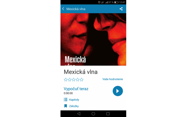Audiotéka – záložky na Androide, zdroj: audioteka.sk