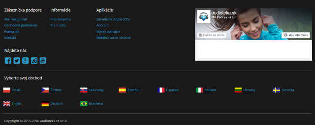 Audiotéka – Päta webstránky, zdroj: audioteka.sk